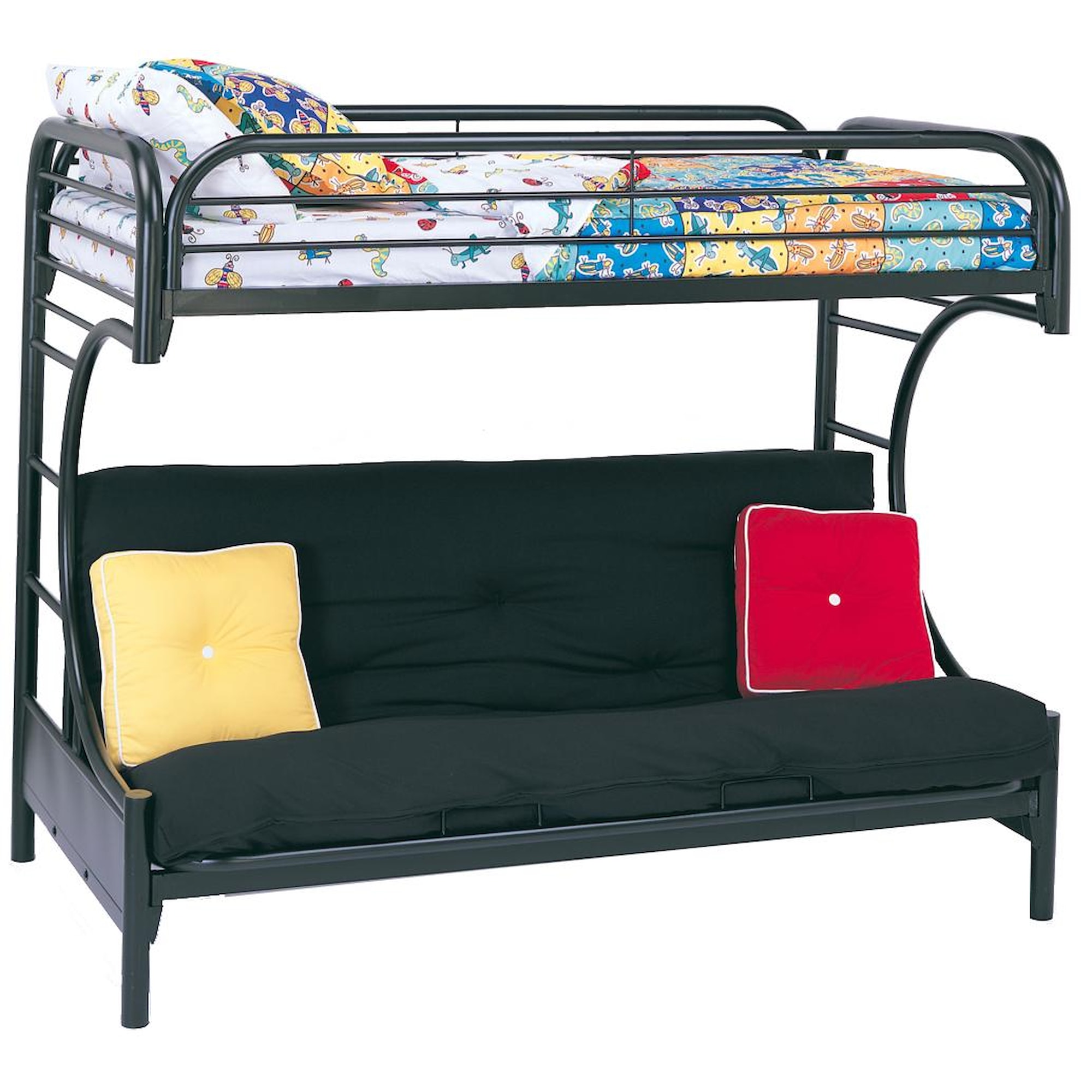 Coaster Metal Beds 2253K C Style Twin Over Full Futon Bunk Bed A1